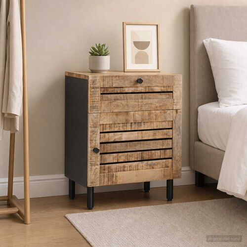 vidaXL Table de chevet Naturel 50 x 33 x 60 cm Bois de mangue massif