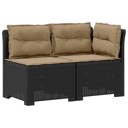 Vidaxl Canapé De Jardin 2 Places Avec Coussins Look Rotin Pp