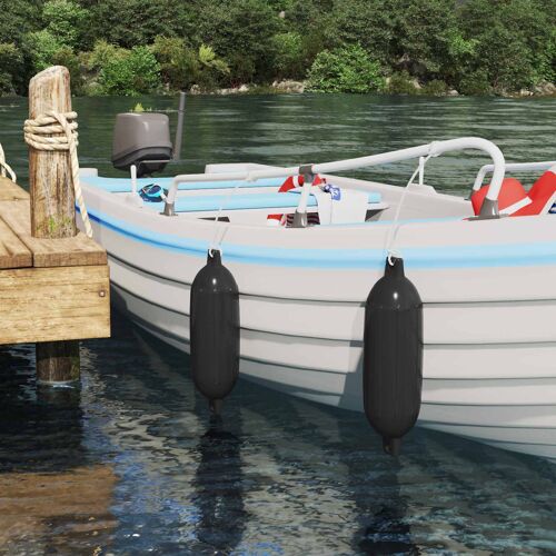 Vidaxl Fenders De Bateau 2 Pc Ø 16 X 58 Cm Noir Pvc