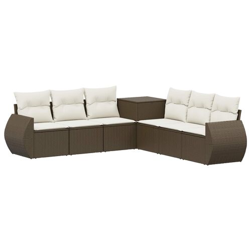 vidaXL Ensemble de Canapés 7 pcs Marron et crème blanche