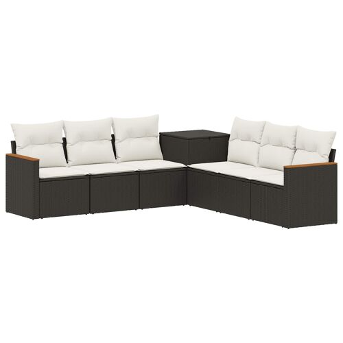 vidaXL Ensemble de Canapés 7 pcs Noir et blanc crème