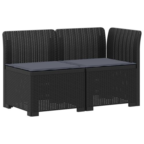 Vidaxl Canapé De Jardin 2 Places Avec Coussins Look Rotin Pp