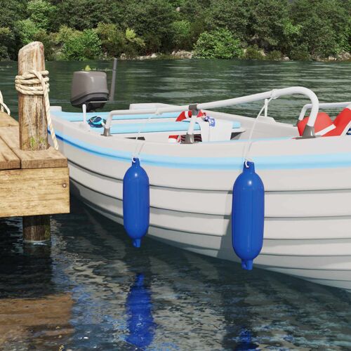Vidaxl Fenders De Bateau 2 Pc Ø 14 X 50 Cm Bleu Pvc
