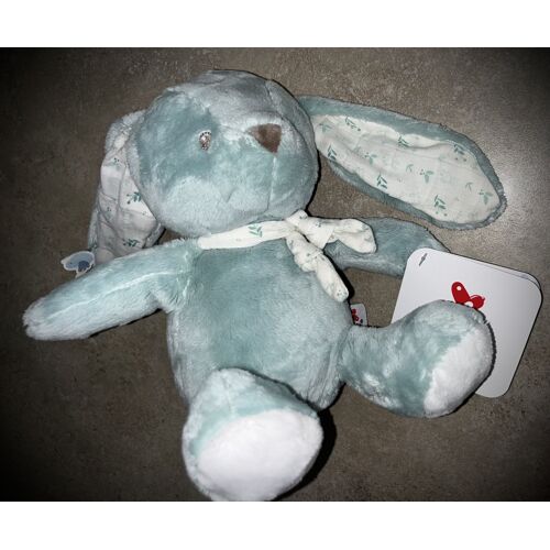 Doudou lapin vert Nicotoy peluche jouet bébé