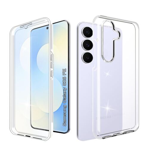Coque Pour Samsung Galaxy S25 FE,Coque 360 Protection Intégral Arrière Rigide Avant Souple Transparent - HQSELECTION®