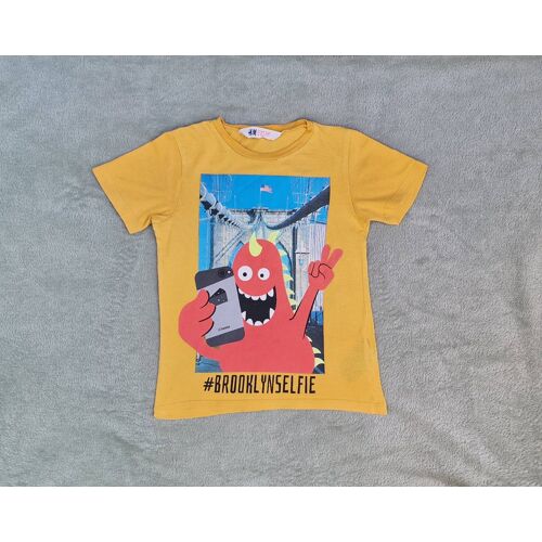 T-Shirt Jaune/Orange H&amp;M 2/4 Ans, Très Bon État