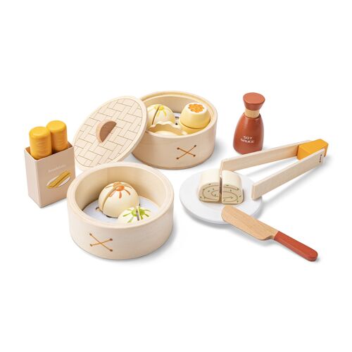 Ensemble de Dim Sum en bois