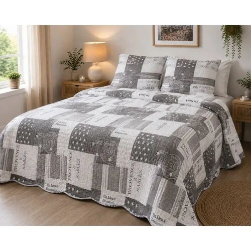 Couvre Lit Microfibre + Taies 220 X 240 Cm Provence
