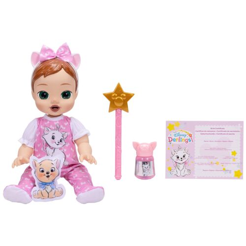 Disney Darlings Poupée Deluxe Marie avec fonctionnalités 13", sous licence officielle, lumières et sons interactifs, inclut des accessoires amusants inspirés des Aristochats, cadeau idéal pour les filles dès 3 ans