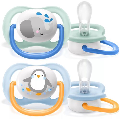 Philips Avent Scf080/05 Tétine Pour Bébé Sucette Ultra Souple Orthodontique Silicone Bleu, Vert Et Orange