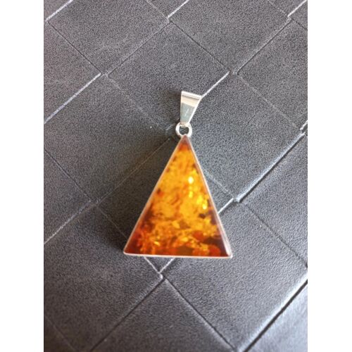 Pendentif Argent Et Ambre 4.5 Cm Mj22