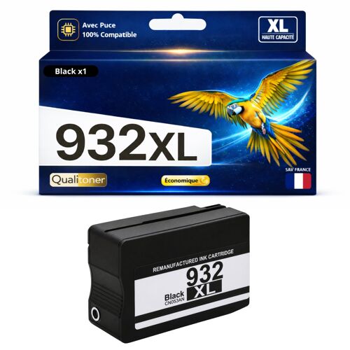 Cartouche 932XL 932 XL compatible pour HP OfficeJet 6100 6600 6700 Noir Haute capacité avec puce 1000 pages