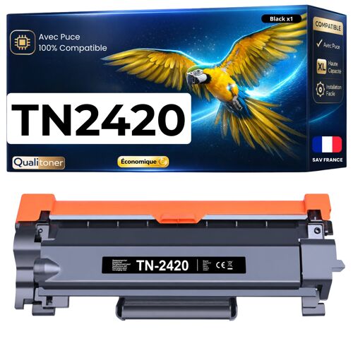 Toner TN-2420XL TN 2420XL compatible pour Brother Noir Haute capacité avec puce 6000 pages