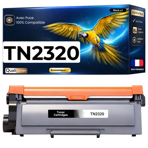Toner TN2320 TN2310 compatible pour Brother Noir Haute capacité avec puce 2600 pages