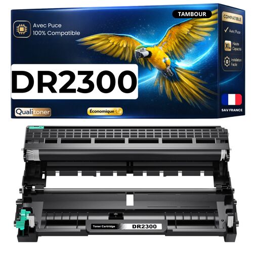 Tambour DR2300 compatible pour Brother Noir Haute capacité avec puce 12000 pages