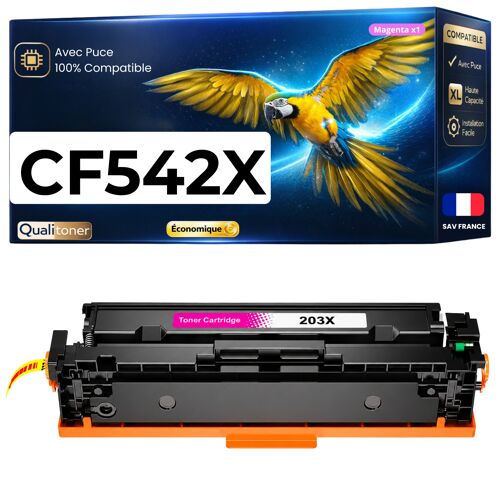 Toner CF543X 203X compatible pour HP Magenta Haute capacité avec puce 2500 pages