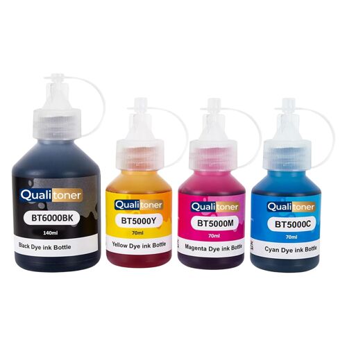 Pack 4 Recharge encre BT5000 BT6000 BTD60 compatible pour Brother Noirs et Couleurs Haute capacité 100 ml