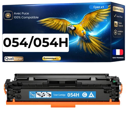 Toner 3027C002 054 H compatible pour Canon Cyan Haute capacité avec puce 2300 pages Pack 1