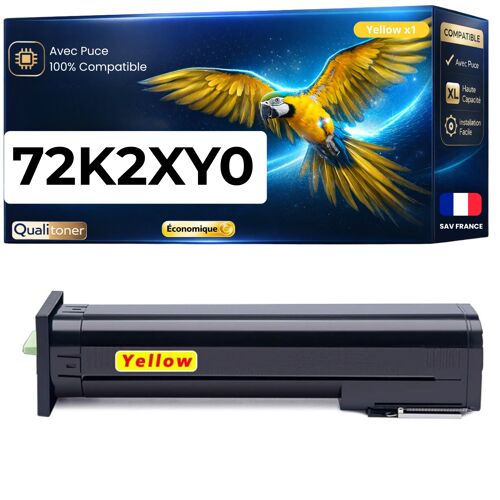 Toner laser 72K2XY0 compatible pour Lexmark jaune haute capacité avec puce 22000 pages Pack 1