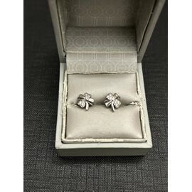 Belle Paire D'Oreilles Argent 925 + Zircon Blanc Mj23