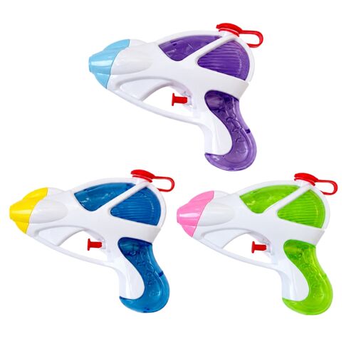 Set De 3 Pistolets À Eau Design Futuriste 13 Cm Colorés – Jouets D’Eau Pour Enfants En Couleur Aléatoire