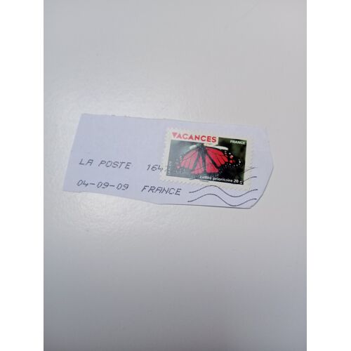 Timbre France Autoadhésif Oblitéré Lettre 20g Timbres Pour Vacances Yvert N° 324 Papillon Aux Ailes Rouges De 2009