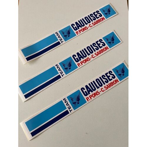 Lot De 3 Autocollants Team Gauloises P.Pons C.Sarron