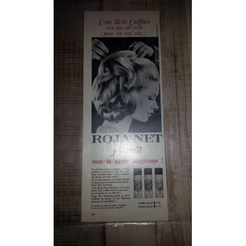 Ancienne Publicité Papier: Laque Roja-Net, Parue Dans La Presse En 1965