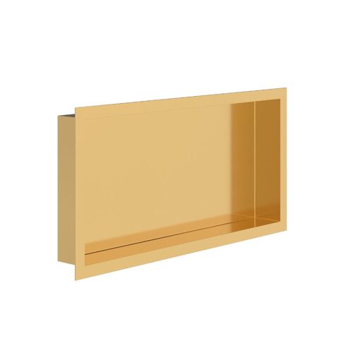 Bc-elec - NHNA306010-GOLD Niche de douche encastrable inox doré brossé 30x60x10cm avec rebord de 2cm, niche de salle de bain murale