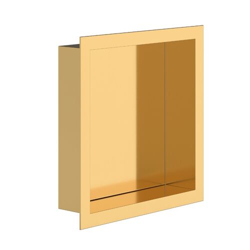 Bc-elec - NHNA303010-GOLD Niche de douche encastrable finition dorée brossé 30x30x10cm avec rebord de 2cm, niche de salle de bain murale