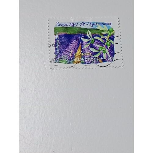 Timbre France Lettre 20g Autoadhesif Yvert N° 303 L'Olivier Et Le Lavande Pro Oblitéré De 2009