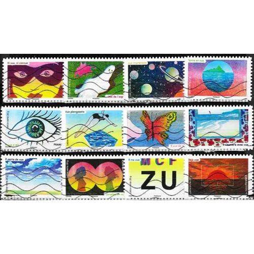 France 2015, Belle Série Complète 12 Timbres Yvert 1178 À 1189, Les Sens, La Vue, Oblitérés, Tbe.