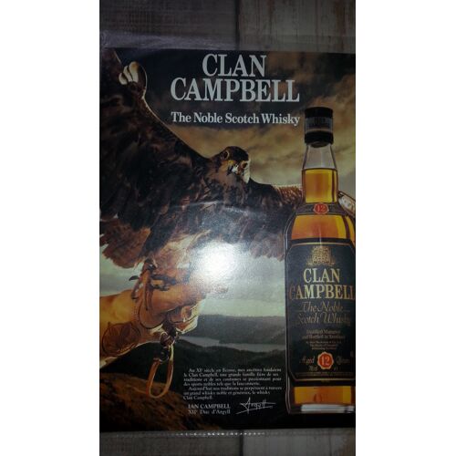 Publicité Papier: Whisky Clan Campbell, Parue Dans La Presse En 1987
