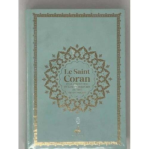 Saint Coran Bilingue Cartonné (14 X 19 Cm) - Vert Clair - Dorure