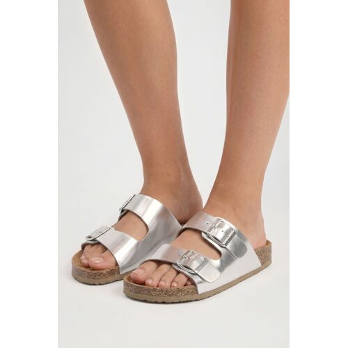 Boohoo Hzz43312-163-11 Claquette Et Tong Femme Argent - 3