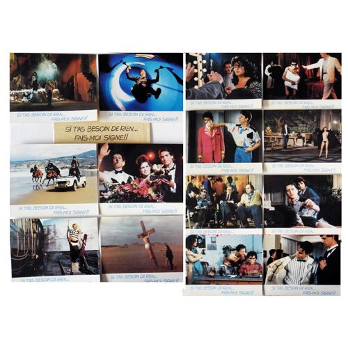 Si T'as Besoin De Rien...Fais-Moi Signe!! : Jeu De 14 Photos D'exploitation Cinématographique - Format 24x30 Cm - De Et Avec Philippe Clair, Manuel Gélin, Henri Garcin, Riton Liebman - 1986