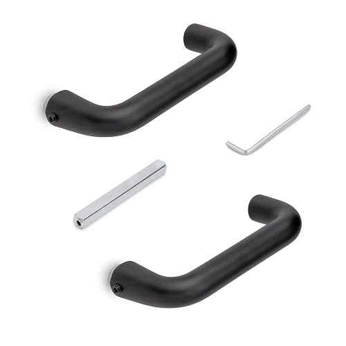 Emuca Poignées pour serrures de portes en verre pour intérieur, Modèle en U, Aluminium, Noir