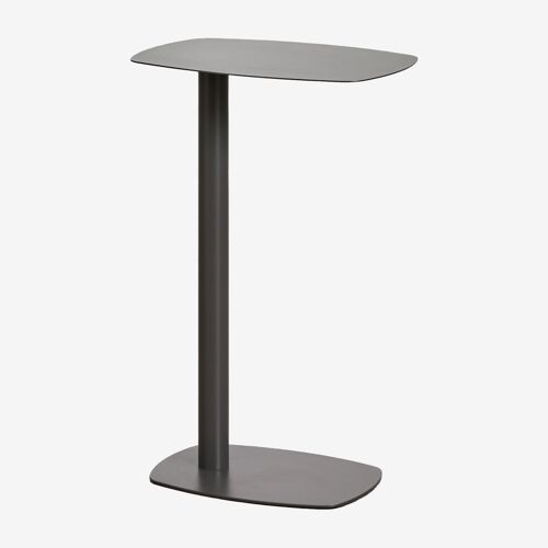 Table d'appoint rectangulaire 40x25 cm en acier Odelia Gris Granit ¿65 cm