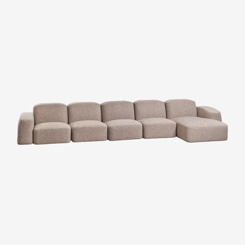 Canapé modulable méridienne droite 5 pièces Bastian