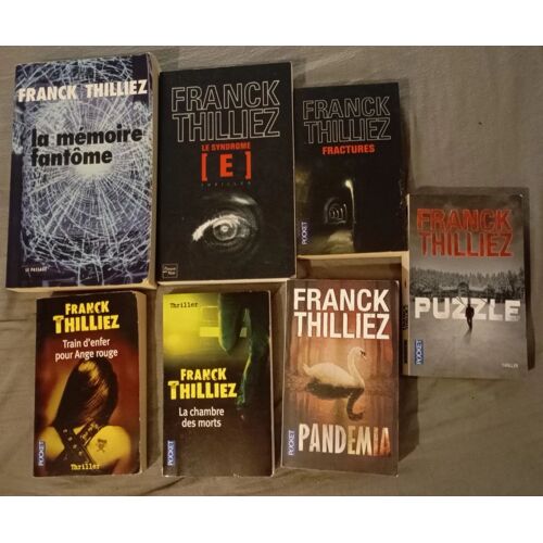 Lot 7 Romans Franck Thilliez 5 Petits Formats ( La Chambre Des Morts / Fractures / Puzzle / Train D' Enfer Pour Ange Rouge / Pandemia) + 2 Grands Formats ( La Mémoire Fantôme, Le Syndrome )