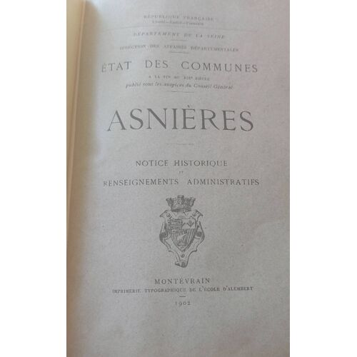 Etat Des Communes Asnieres