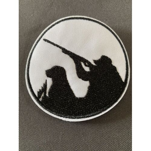 Ecusson Patch Brodé Thermocollant Chasse , Le Chasseur Et Son Chien
