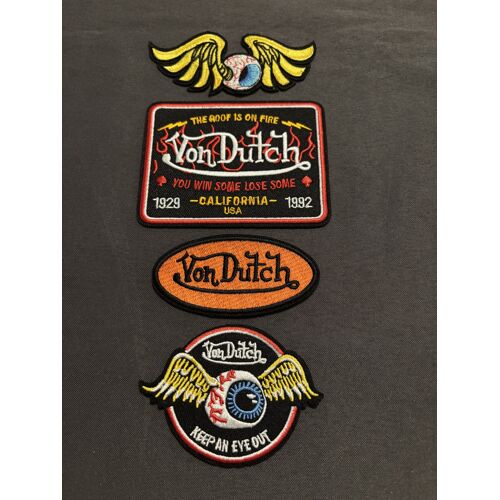 Lot De 4 Patch Brodé Écusson Thermocollant Von Dutch