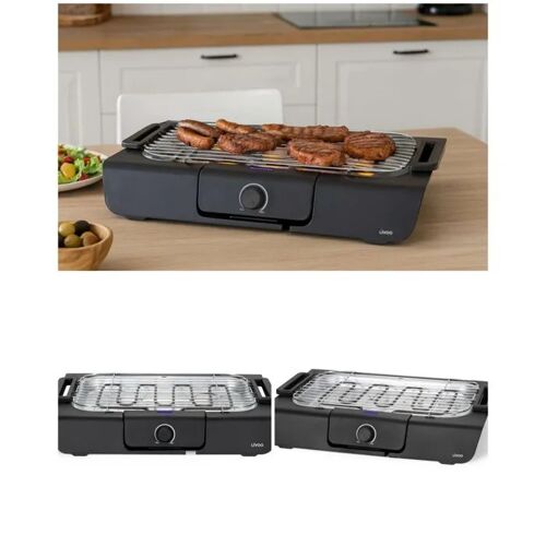 Barbecue électrique de table 2000W Dim 41 x 24cm Thermostat ajustable