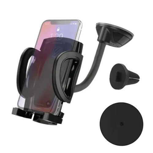 Scosche Support de téléphone StuckUp¿ 4-in-1 pour voiture Universel Tableau de bord / Pare-brise / Grille de ventilation / Porte-gobelet Noir