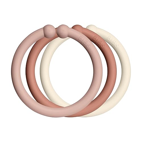 Attaches Tétine Anneaux Loops Blush / Woodchuck / Ivory - Pack De 12 - Bibs