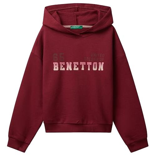 Benetton, Sweat À Capuche Imprimé, Taille: S, Bordeaux, Enfants
