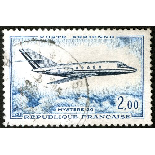 Timbre Oblitéré République Française , Poste Aérienne , Mystere 20 , 1965 , 2,00