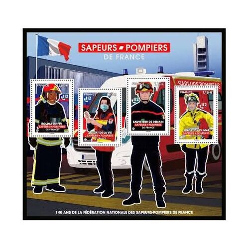 140ème Anniversaire De La Fédération Nationale Des Sapeeurs-Pompiers De France Feuillet 5584 Année 2022 N° 5584 5585 5586 5587 Yvert Et Tellier Luxe