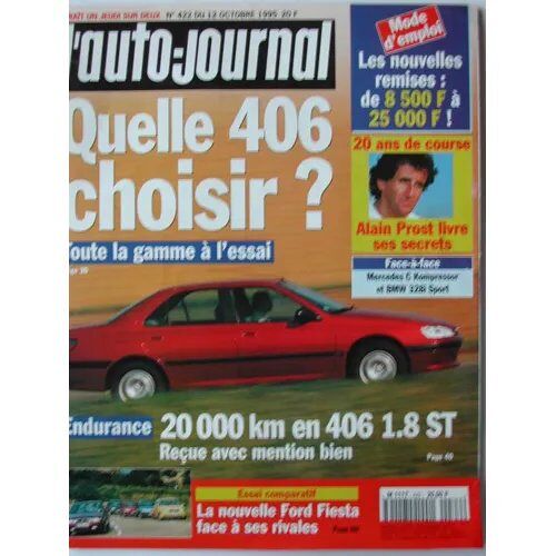 Auto Journal 422 De 1995 Alfa Spider 2.0 16v Twin Spark,Mazda Mx5,Fiat Barchetta,Mg F,Peugeot 406 Gamme,406 1.8,Audi A4 Tdi 110,Bmw 328i Sport,Mercedes C230 Kompressor Sport,Nissan Almera,Ford Fiesta